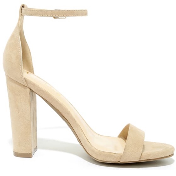 Lulu’s Taylor Natural Suede Ankle Strap Heel- Size 6.5 - Picture 4 of 5